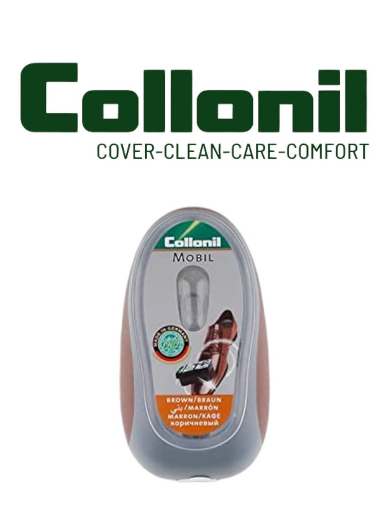 Collonil Collonil Mobil Sponge with Liquid Brown – Instant Gloss & Nourishment for Leather & Synthetic Materials  - Image 1