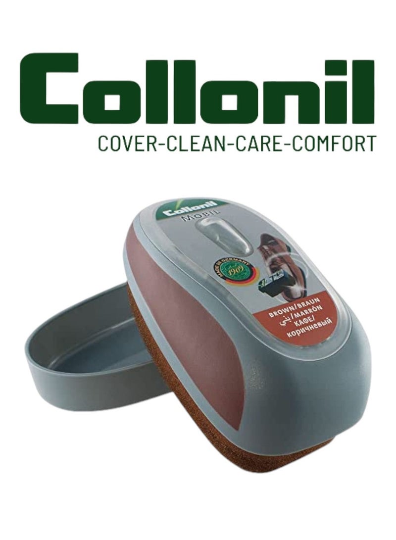 Collonil Collonil Mobil Sponge with Liquid Brown – Instant Gloss & Nourishment for Leather & Synthetic Materials  - Image 2