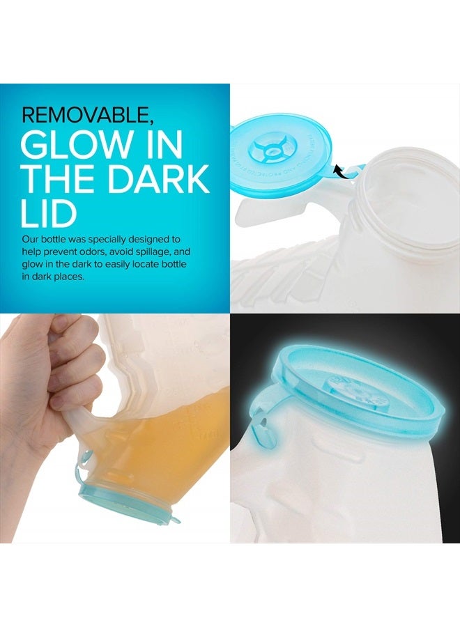 Stock Your Home Male Urinal with Glow in The Dark Lid (1 Bottle) 32 Oz Urine Bottle for Men - Pee Bottle for Hospitals, Emergency and Travel - Image 4