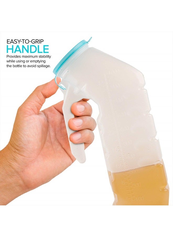 Stock Your Home Male Urinal with Glow in The Dark Lid (1 Bottle) 32 Oz Urine Bottle for Men - Pee Bottle for Hospitals, Emergency and Travel - Image 3