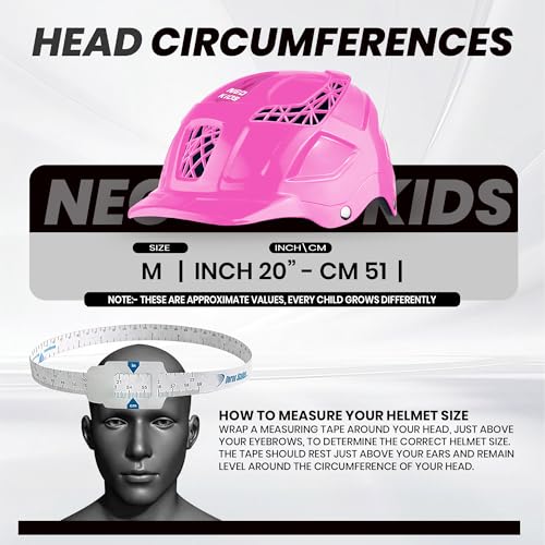 Jaspo Neo Kids Cycling Adjustable Multisport Helmet for Skateboarding & Skating Suitable for Kids, Boys and Girls Up to 14 Years– Made in India (Pink) - Image 4