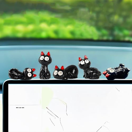 Motaney Cute Cats Car Dashboard Decorations, Funny Cat Playing Ornaments Rear View Mirror Accessories Center Console Decor, Car Accessories Interior for Women/Men - Image 1