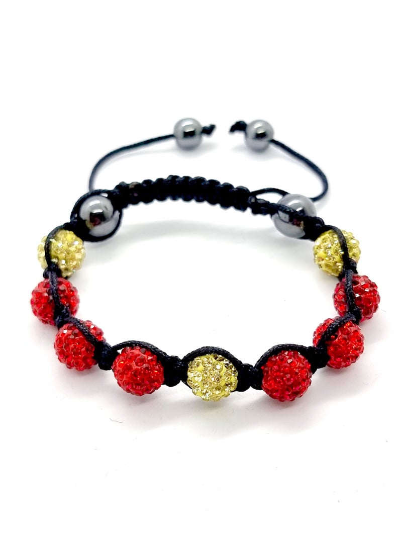 Smart Innovation - Shamballa Bracelet with 9 Crystal Disco Ball Beads and Adjustable Cord String - Image 1