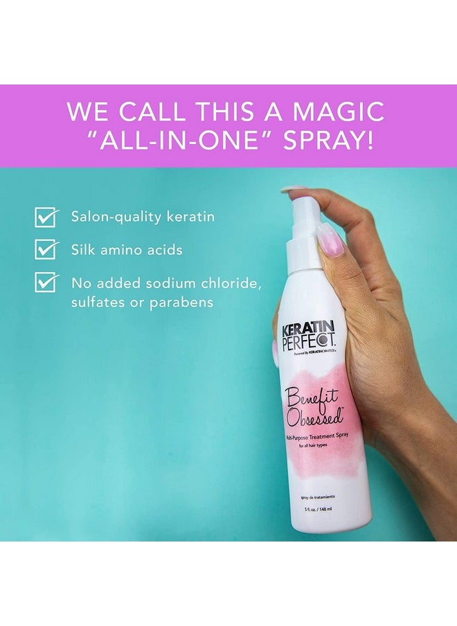 Keratin Perfect - Benefit Obsessed Multi Purpose Treatment Spray Soft & Silky Hair Shining & Strengthening All Hair Type Uv Safe No Sulfate & Paraben 5 Oz - Image 1