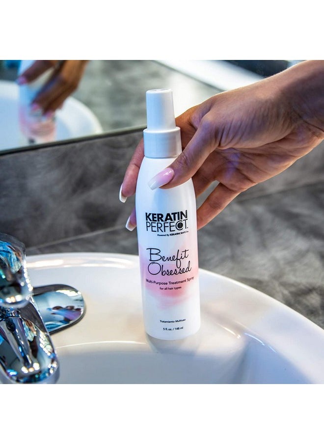 Keratin Perfect - Benefit Obsessed Multi Purpose Treatment Spray Soft & Silky Hair Shining & Strengthening All Hair Type Uv Safe No Sulfate & Paraben 5 Oz - Image 1