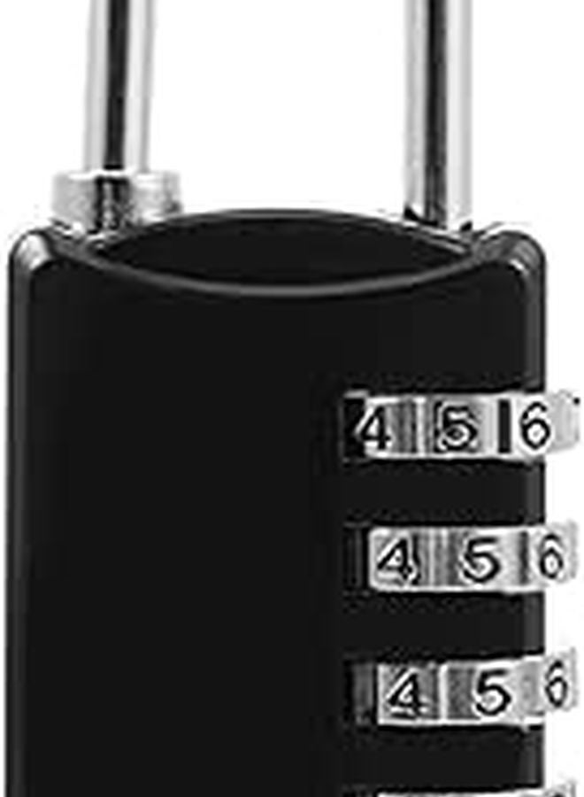 Resettable 4 Digit Combination Padlock for Gym Locker Luggage Toolbox Black Metal - Image 1