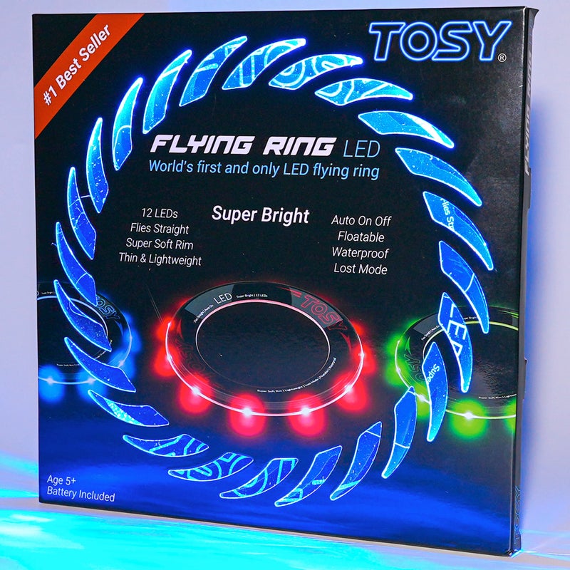 TOSY Flying Ring - 12 LEDs, Super Bright, Lost Mode, Auto Light Up, Safe & Soft, Waterproof, Lightweight, Birthday, Camping Toy, Easter Gift for Kid/Boy/Girl - Image 1