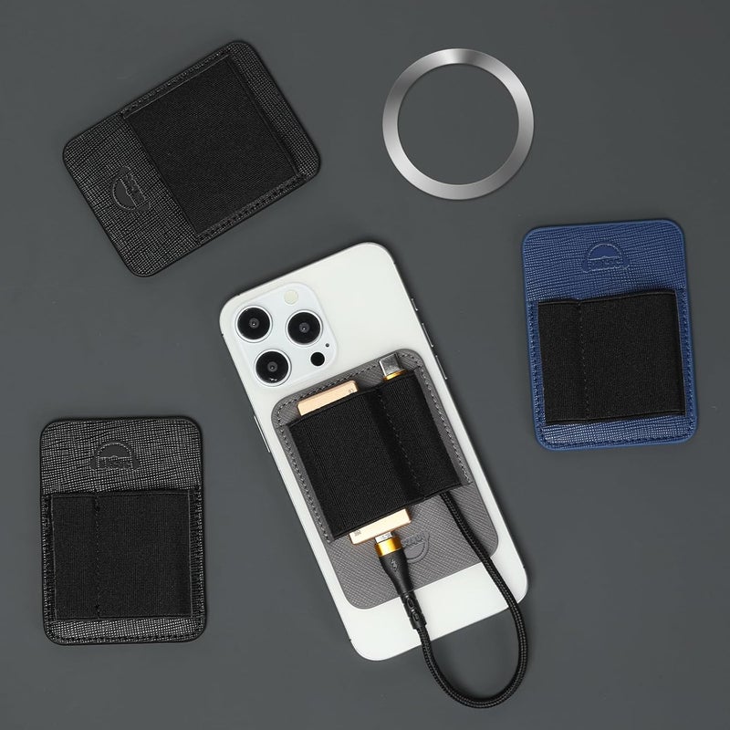 okcsc Magnetic DAC Case, Short Adapter Cable Organizer Case Cell Phone, Double Compartment Design, Black - Image 5