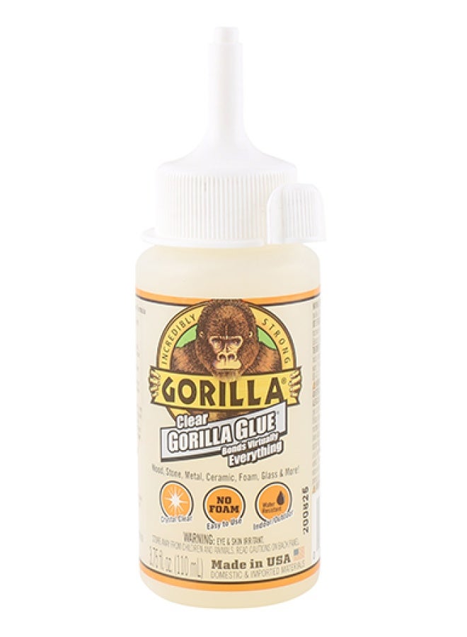 Gorilla Clear Glue, 3.75 Ounce Bottle (Pack of 1) - Crystal Clear, All Purpose, and Water Resistant - Image 1