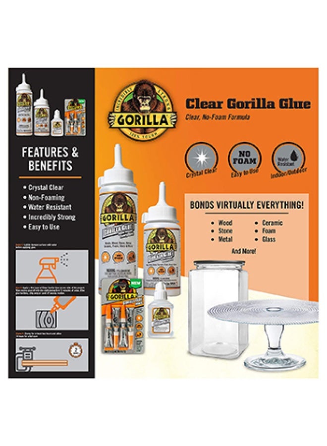 Gorilla Clear Glue, 3.75 Ounce Bottle (Pack of 1) - Crystal Clear, All Purpose, and Water Resistant - Image 3