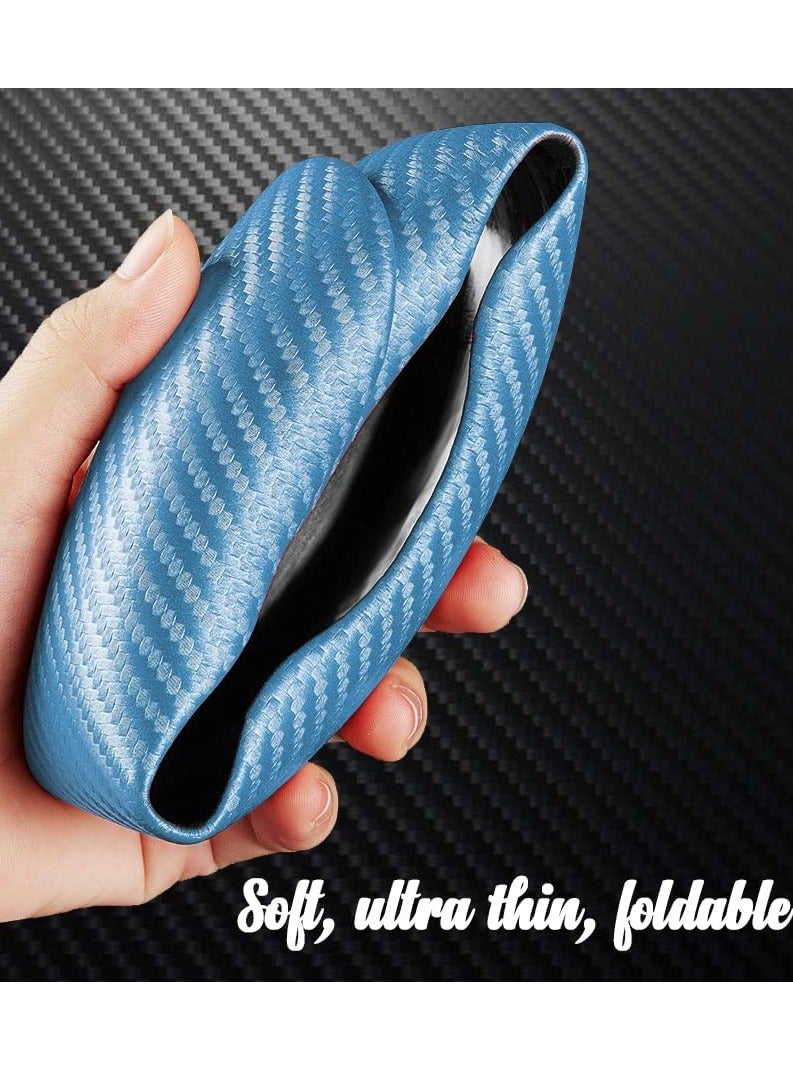 KASTWAVE New Carbon Fiber Anti-Skid Pattern Steering Wheel Cover for Women Man, Segmented Steering Wheel Protector, Safe and Non-Slip Car Accessory, Universal Fit 99% Car Wheel Protector (Sapphire Bule)  - Image 5