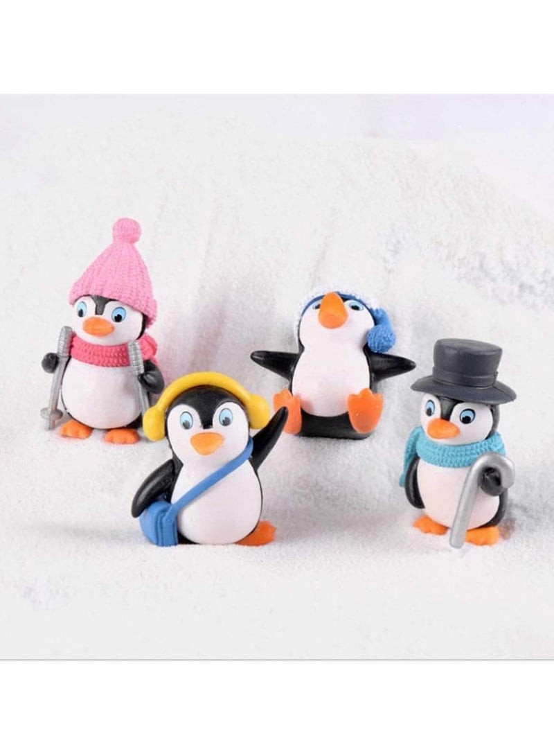 General Penguin Ornaments, Cute Penguin Character Toys Mini Penguin Figures Series Playsets, Penguin Cake Hat, 8 Pieces  - Image 5