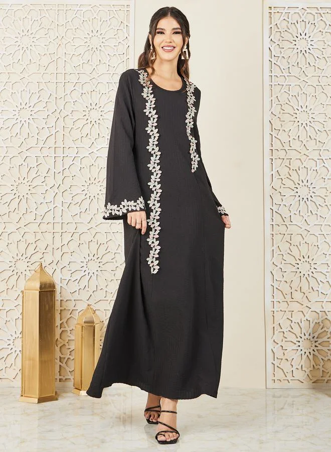 Styli Floral Embroidered Jalabiya