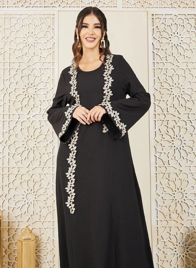 Styli Floral Embroidered Jalabiya