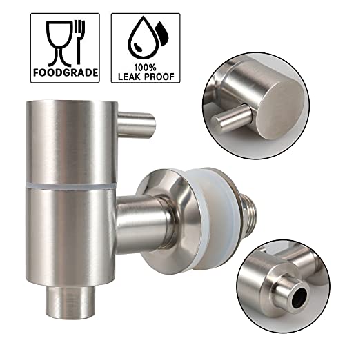 MUGLIO Replacement Spigot Faucet Tap For Beverage Dispenser Stainless Steel Lever Pour Spout For Glass Drink Jar Bucket Ceramic Porcelain Crock Water Dispenser Gravity Filter systems（16MM） - Image 3