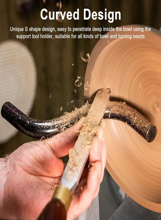 Fockety Curved Lathe Tool Rest, 5/8in Post Special Shaped Steel Tool Rest for Wood Lathe, Wood Turning Lathe Turning Tool, Wood Lathe Tool Rest for Bowl Turning, Woodworking (Black) - Image 2