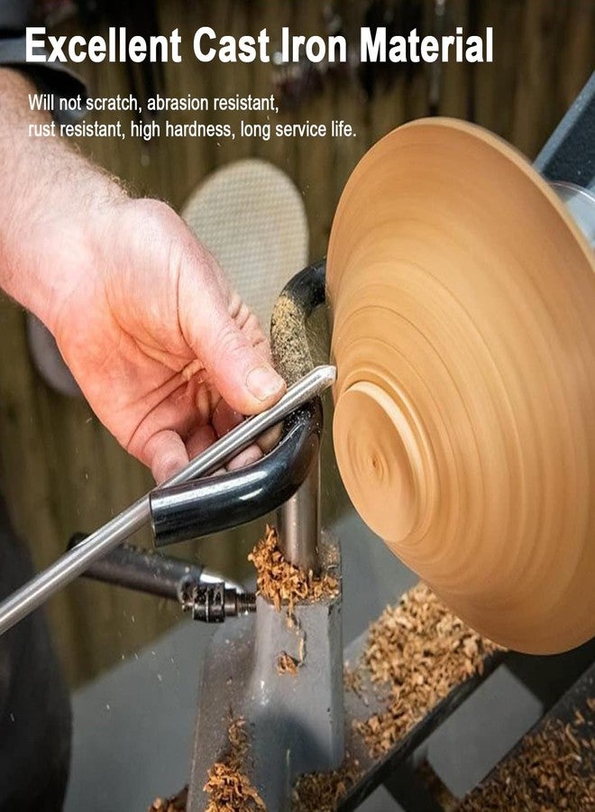 Fockety Curved Lathe Tool Rest, 5/8in Post Special Shaped Steel Tool Rest for Wood Lathe, Wood Turning Lathe Turning Tool, Wood Lathe Tool Rest for Bowl Turning, Woodworking (Black) - Image 3