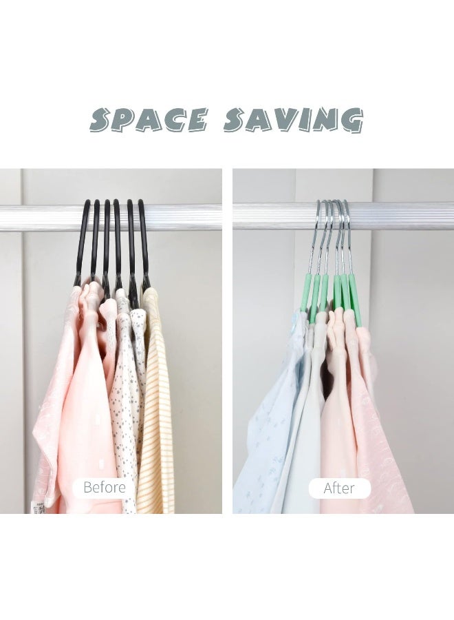Mangotree Childrens Velvet Clothes Hangers, Baby Kids Hangers for Clothes Space Saving Non Slip 15Pack Teal - Image 5
