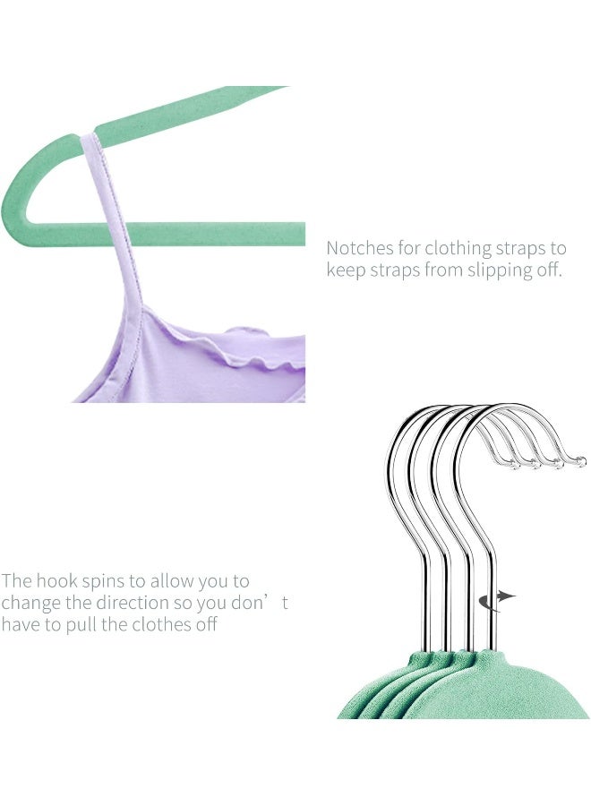 Mangotree Childrens Velvet Clothes Hangers, Baby Kids Hangers for Clothes Space Saving Non Slip 15Pack Teal - Image 3