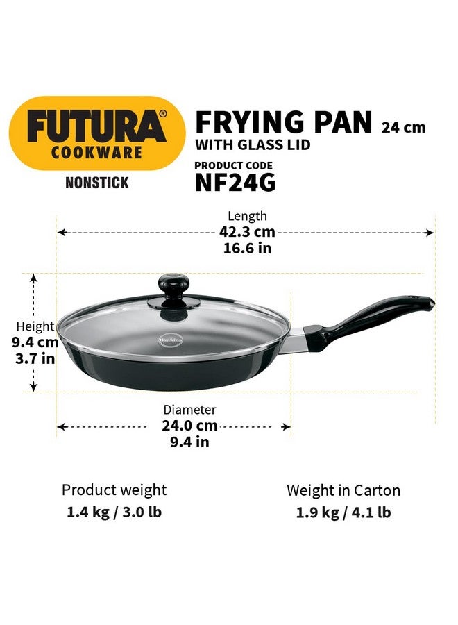 Hawkins Futura 24 cm Frying Pan, Non Stick Fry Pan with Glass Lid, Frypan, Black (NF24G - Image 3
