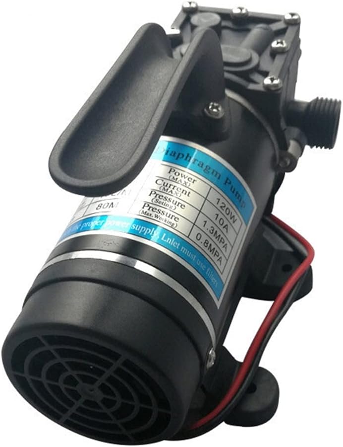 مضخة ماء كهربائية تعمل بالتيار المستمر 24 فولت 5 أمبير 130 رطل لكل بوصة مربعة 10 لتر/دقيقة لمغسلة السيارات والرشاشات - Image 1