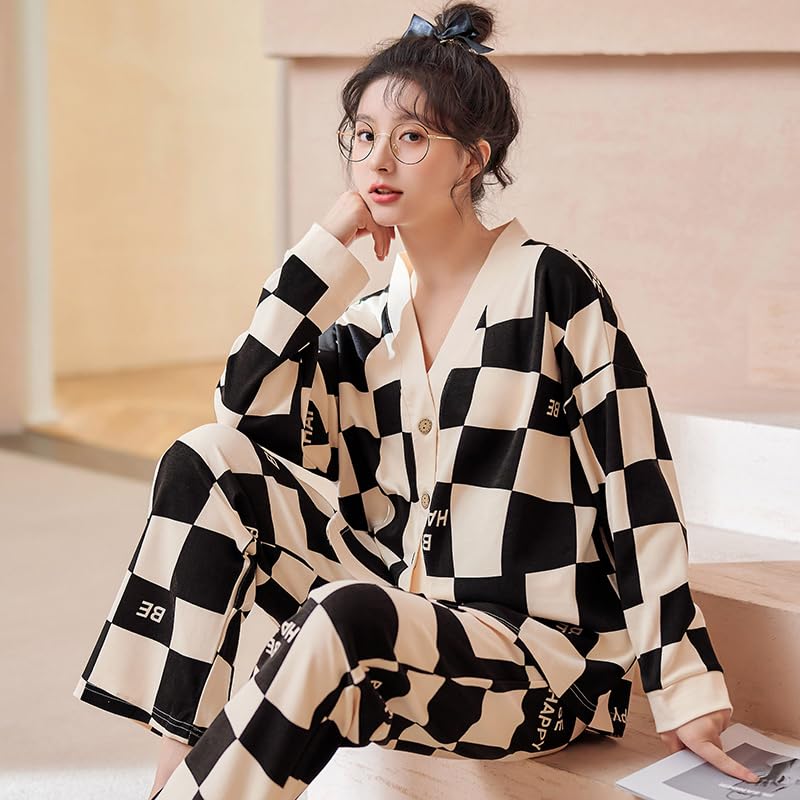 Celary Korean Style Women’s Night Suit|| Cute Printed Pajama Set with Long Sleeve Top & Pants|| Cotton Loungewear||Winter Night Dress|| Full Sleeves with Front Buttons - Image 3