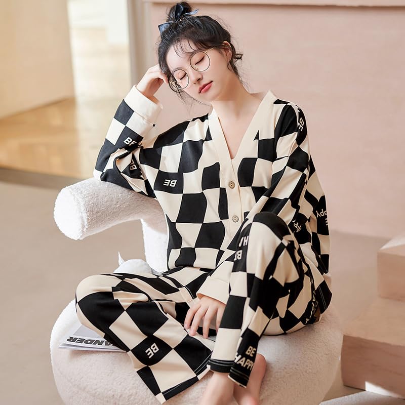 Celary Korean Style Women’s Night Suit|| Cute Printed Pajama Set with Long Sleeve Top & Pants|| Cotton Loungewear||Winter Night Dress|| Full Sleeves with Front Buttons - Image 4