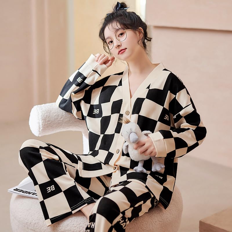 Celary Korean Style Women’s Night Suit|| Cute Printed Pajama Set with Long Sleeve Top & Pants|| Cotton Loungewear||Winter Night Dress|| Full Sleeves with Front Buttons - Image 2