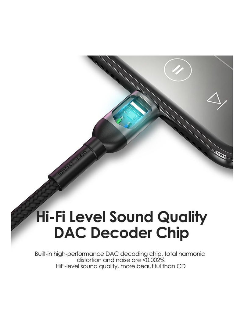 Phone Planet Lightning To 120 mm jack AUX Audio Cable For iphone Black  - Image 4