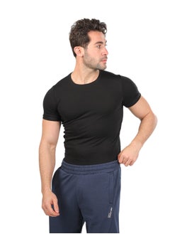 REDCOTTON Undershirt for men, short sleeves, Regural  fit from Red Cotton-Black  - Image 4