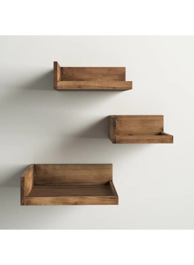 Home Gallery 3 Piece Square Solid Wood Corner Shelf 20x20/25x25/30x30 cm - Image 4