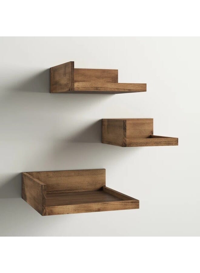 Home Gallery 3 Piece Square Solid Wood Corner Shelf 20x20/25x25/30x30 cm - Image 5