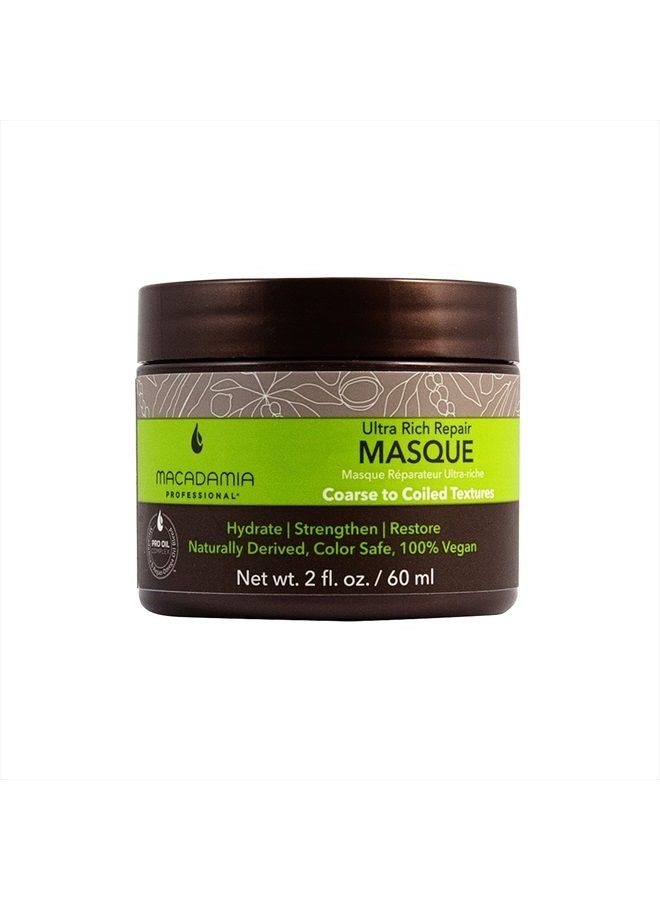 Macadamia Professional Hair Care Products Ultra Rich Repair Masque - For Thick Curly Hair - Color-Safe, Cruelty-Free and 100% Vegan - 2 Fl. Oz. - Image 1