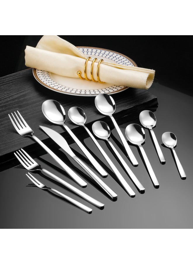 Stainless Steel Spoon 304 Korean-style Spoon Household Dining Spoon Long Handle Mixing Spoon Soup Spoon Dessert Spoon Fruit Fork-Colour: Short Ice Scoop - Image 3