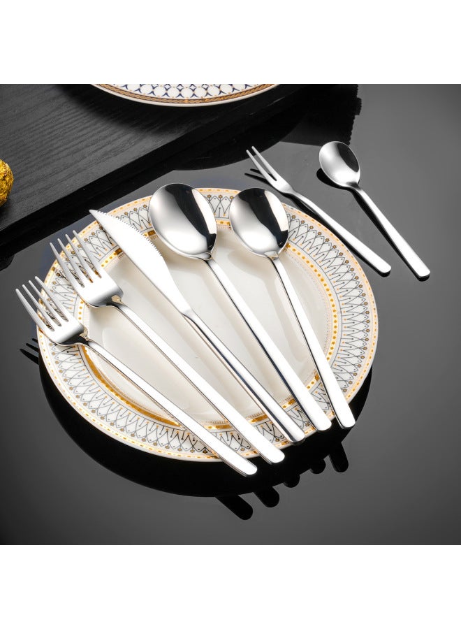 Stainless Steel Spoon 304 Korean-style Spoon Household Dining Spoon Long Handle Mixing Spoon Soup Spoon Dessert Spoon Fruit Fork-Colour: Short Ice Scoop - Image 4