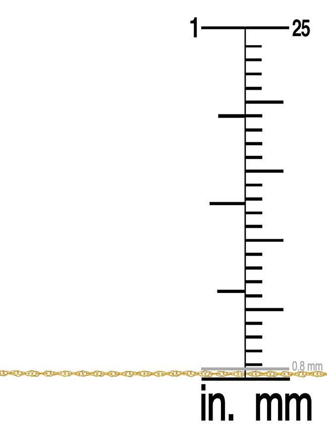 Kooljewelry 14k Yellow Gold Rope Chain Pendant Necklace (0.8 mm, 16 inch) - Image 3