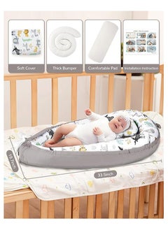 Moro Moro Cotton Baby Nest with Full Zipper – Adjustable & Portable for Newborns  - Image 5