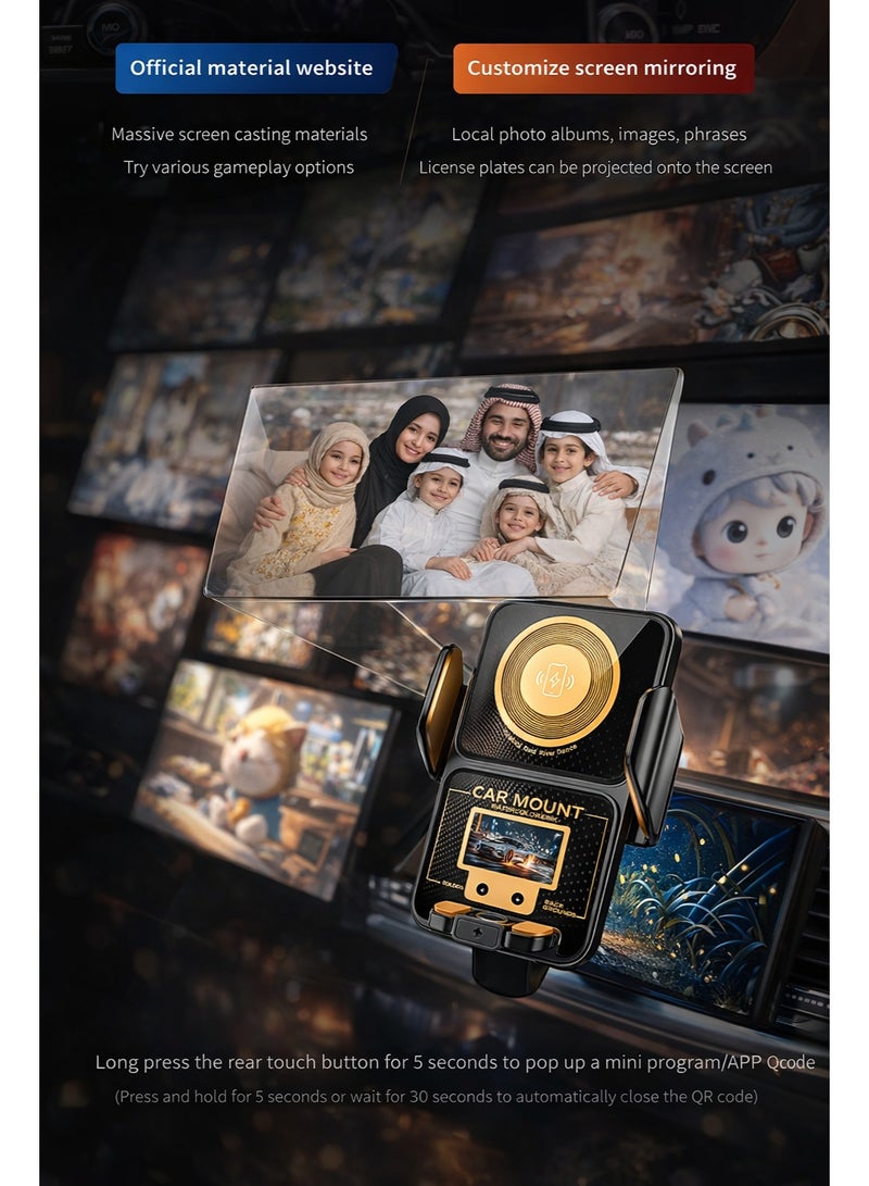 دي بي تي حامل هاتف السيارة اللاسلكي الذكي مع مشبك تلقائي وخيارات شحن متعددة الأوضاع - Image 5