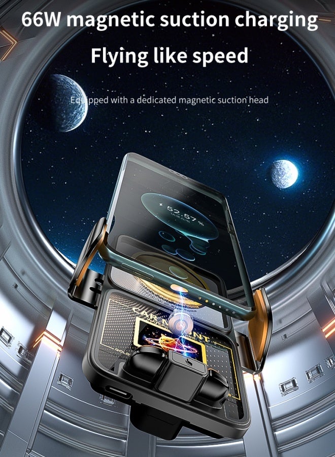 دي بي تي حامل هاتف السيارة اللاسلكي الذكي مع مشبك تلقائي وخيارات شحن متعددة الأوضاع - Image 3