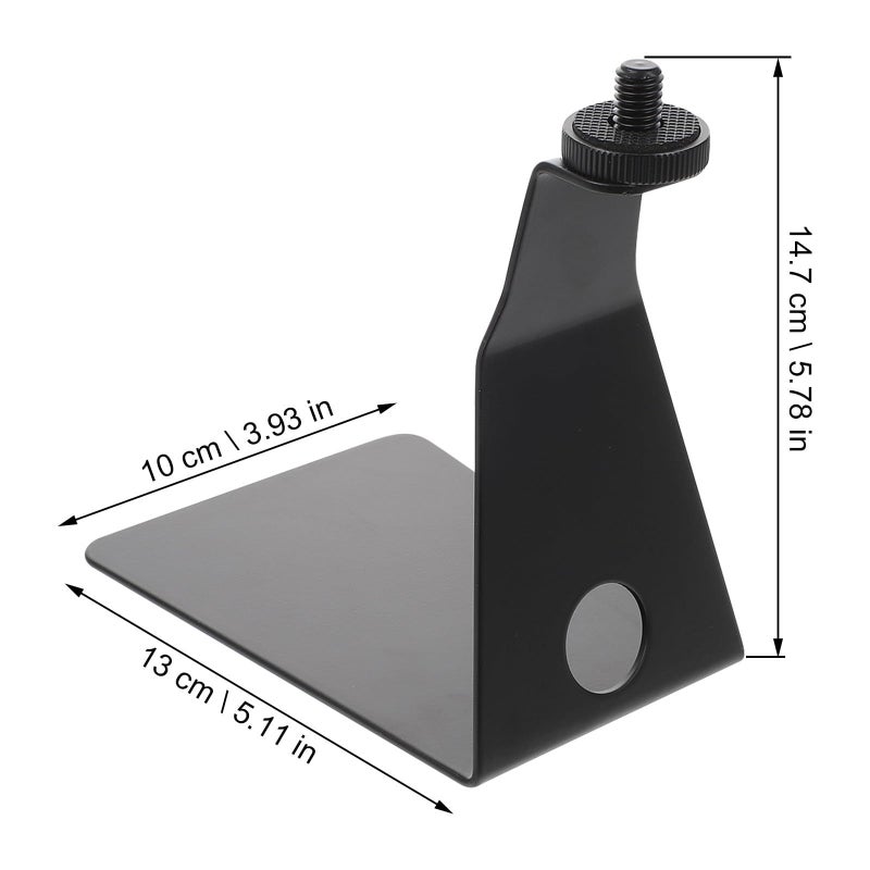 Metal L Shaped Microphone Stand Clamp With Shock Mount Adjustable Holder And Wired Mic - Image 3