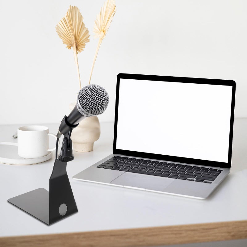 Metal L Shaped Microphone Stand Clamp With Shock Mount Adjustable Holder And Wired Mic - Image 5