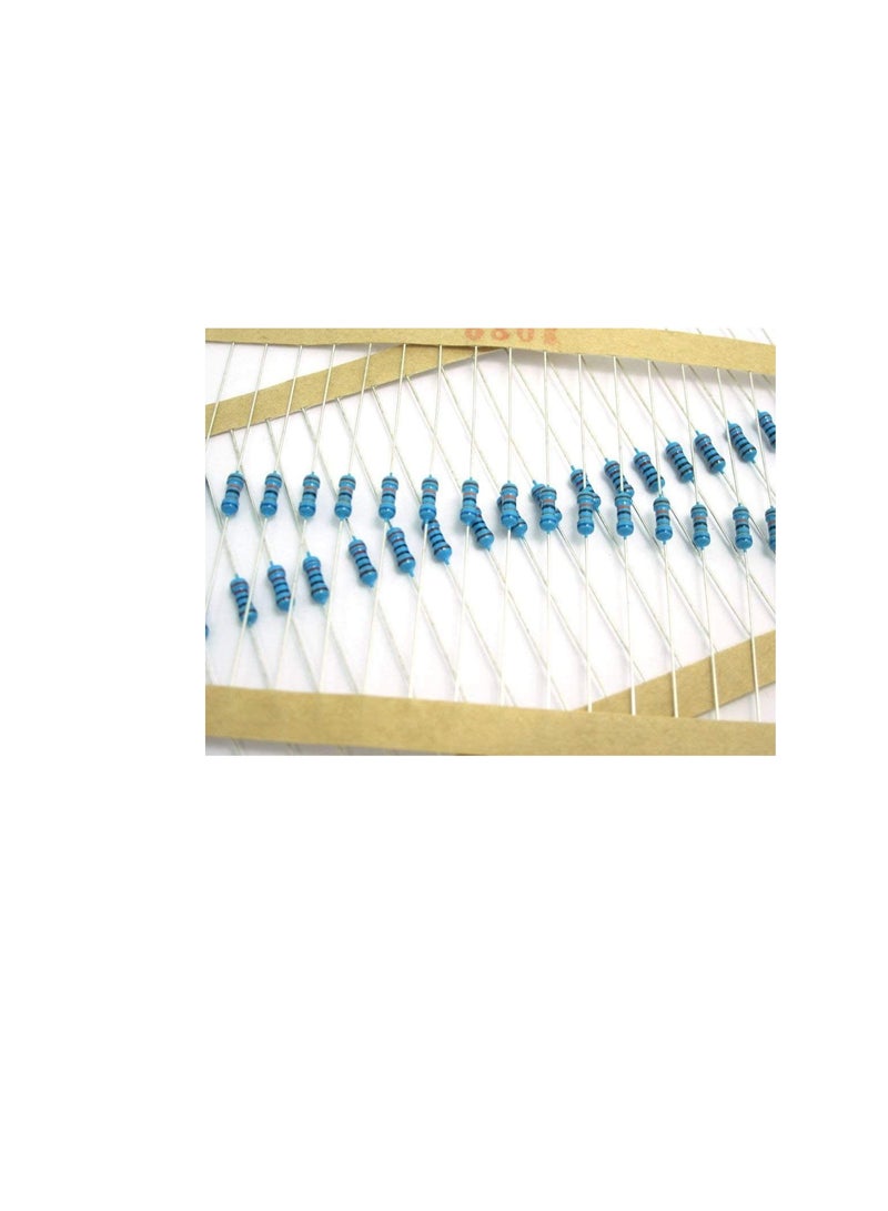 1/4W Metal Film Resistor, 5 Colour Ring Band 1% Ω Ohms Tolerance, For Electrical DIY Pack of 50 (1/4W 200Ω (200ohms))  - Image 2