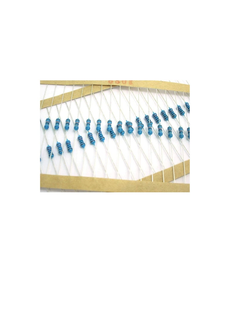 1/4W Metal Film Resistor, 5 Colour Ring Band 1% Ω Ohms Tolerance, For Electrical DIY Pack of 50 (1/4W 200Ω (200ohms))  - Image 1