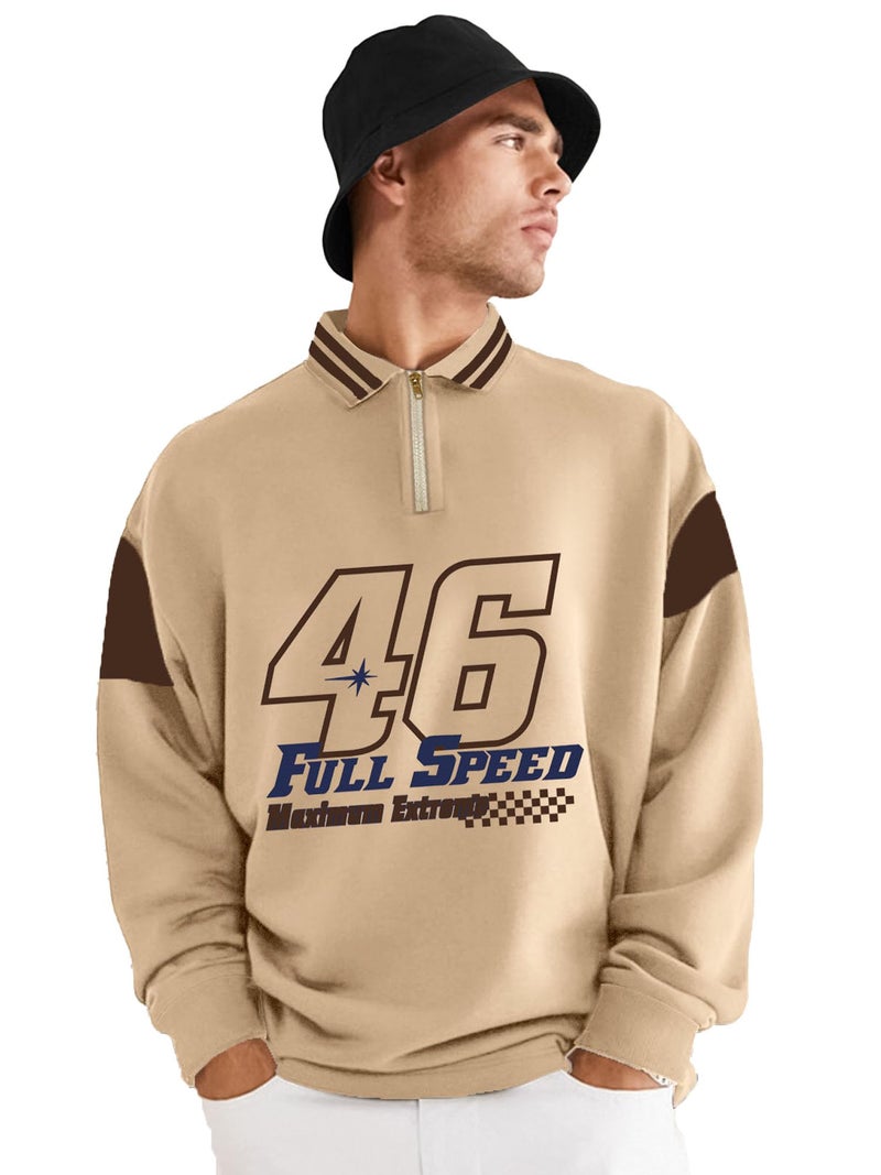 Jump cuts|| Polo Tshirts for Men||Polo Neck|| Full Sleeve Tshirt for Men||Printed Tshirts for Men||Oversized Tshirt for Men Beige - Image 5