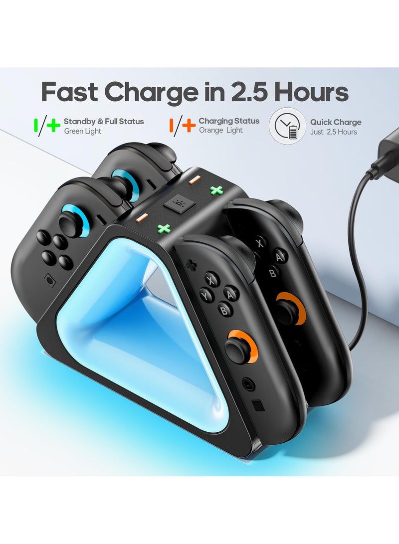 Charging Dock for 2025 Nintendo Joy-Con 2, Fast Charger SW2 Joy-Con Magnetic Charging Station with 7 Light Modes, Enhanced Controller Charger Dock for Nintendo Switch 2 Joy-con Accessories - Image 2