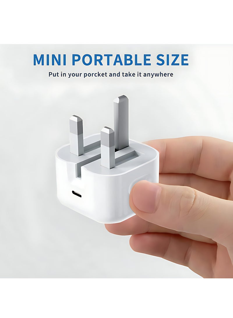 20W USB-C Fast Wall Charger with Lightning Cable - Compatible with iPhone & iPad (12-14 Series/SE/XR/XS Max) - Image 4