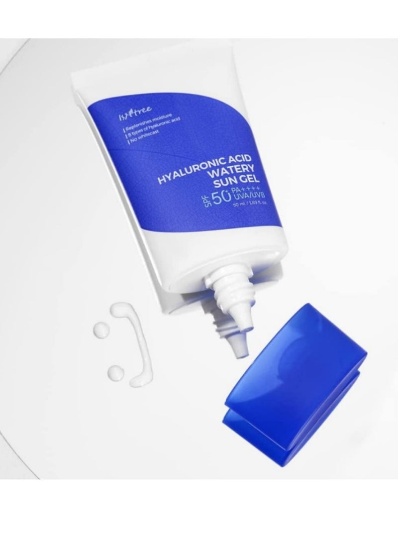 ايسنتري ISNTREE Radiant Protection، Isntree Watery Sun Gel مملوء بثمانية أنواع من حمض الهيالورونيك، واقي من الشمس، واقي من الشمس، SPF (عامل الحماية من الشمس)، UVA، UVB، - Image 4