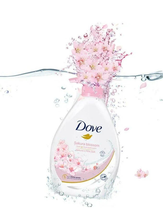 دوف غسول الجسم جو فريش زهر الساكورا مع الساكورا والملح الوردي 1000 مل - Image 2