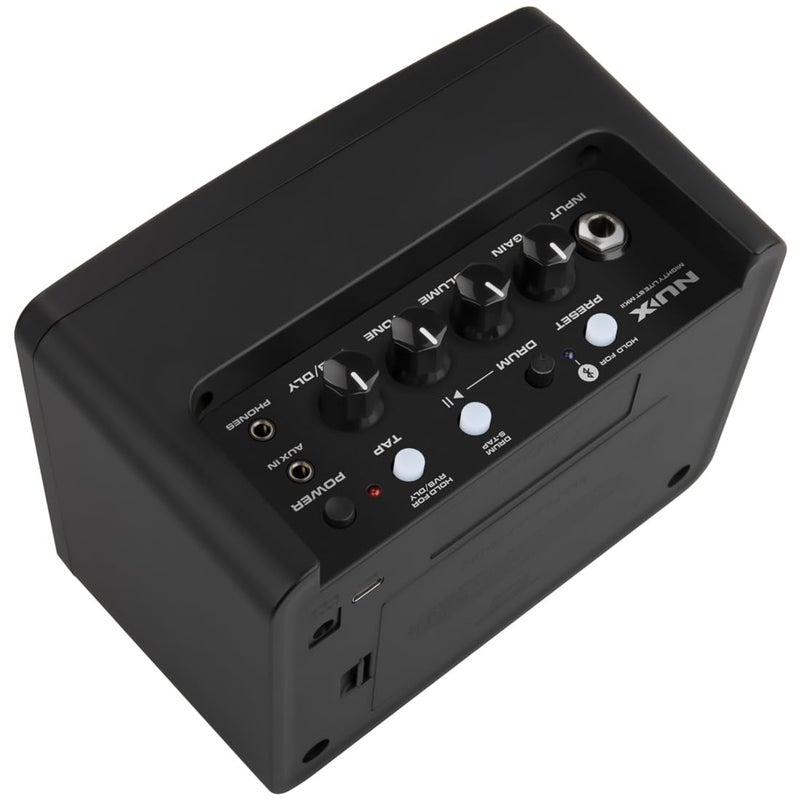 NUX Mighty Lite BT MKII Guitar Amp, 3W Electric Guitar/Bass Amplifier with Clean/Overdrive/Distortion Channelï¼Œ7 Presetsï¼Œ512 Samples IR, Built in Drum Machine, Desktop Amplifier with Bluetooth - Image 4