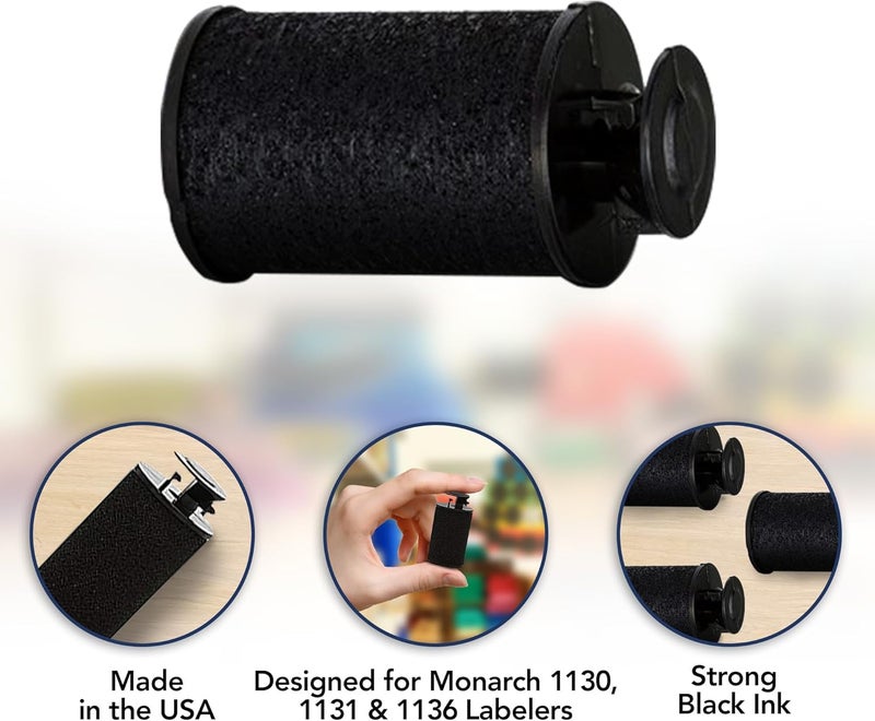 Perco Ink Roll for Monarch 1130, 1131 and 1136 Price and Date Guns - Pack of 4 Replacement Inkers for Monarch 1130, 1131 and 1136 Labelers - Easy to Load, Premium, Clear & Bold Prints - Made in USA - Image 3
